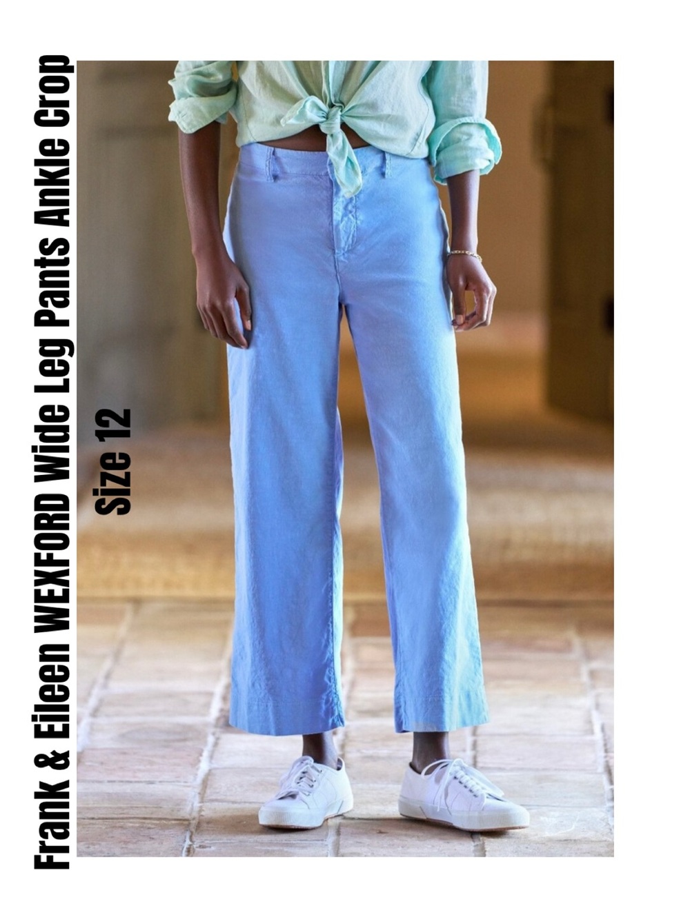 Frank & Eileen WEXFORD Wide Leg Pants Ankle Crop Size 12